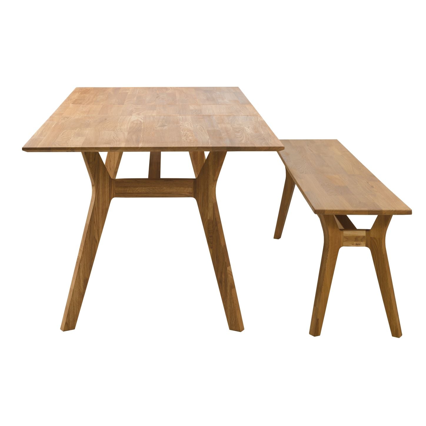 NordicStory Banco de madera maciza de roble "Harold" 140 x 40 x 45 cm.